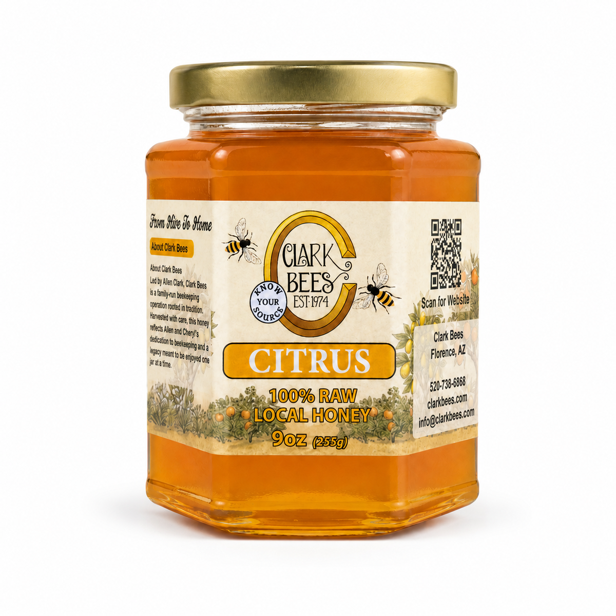 Raw Arizona Citrus Honey – Glass Hex