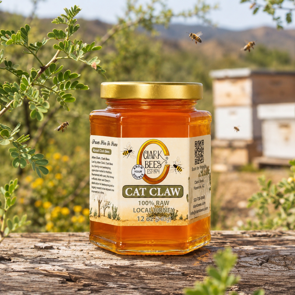 Raw Arizona Cat Claw Honey - Glass Hex