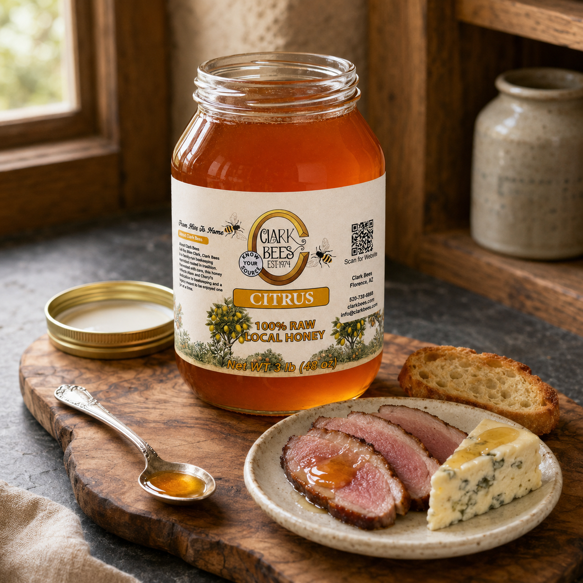 Raw Arizona Citrus Honey –  Glass Round