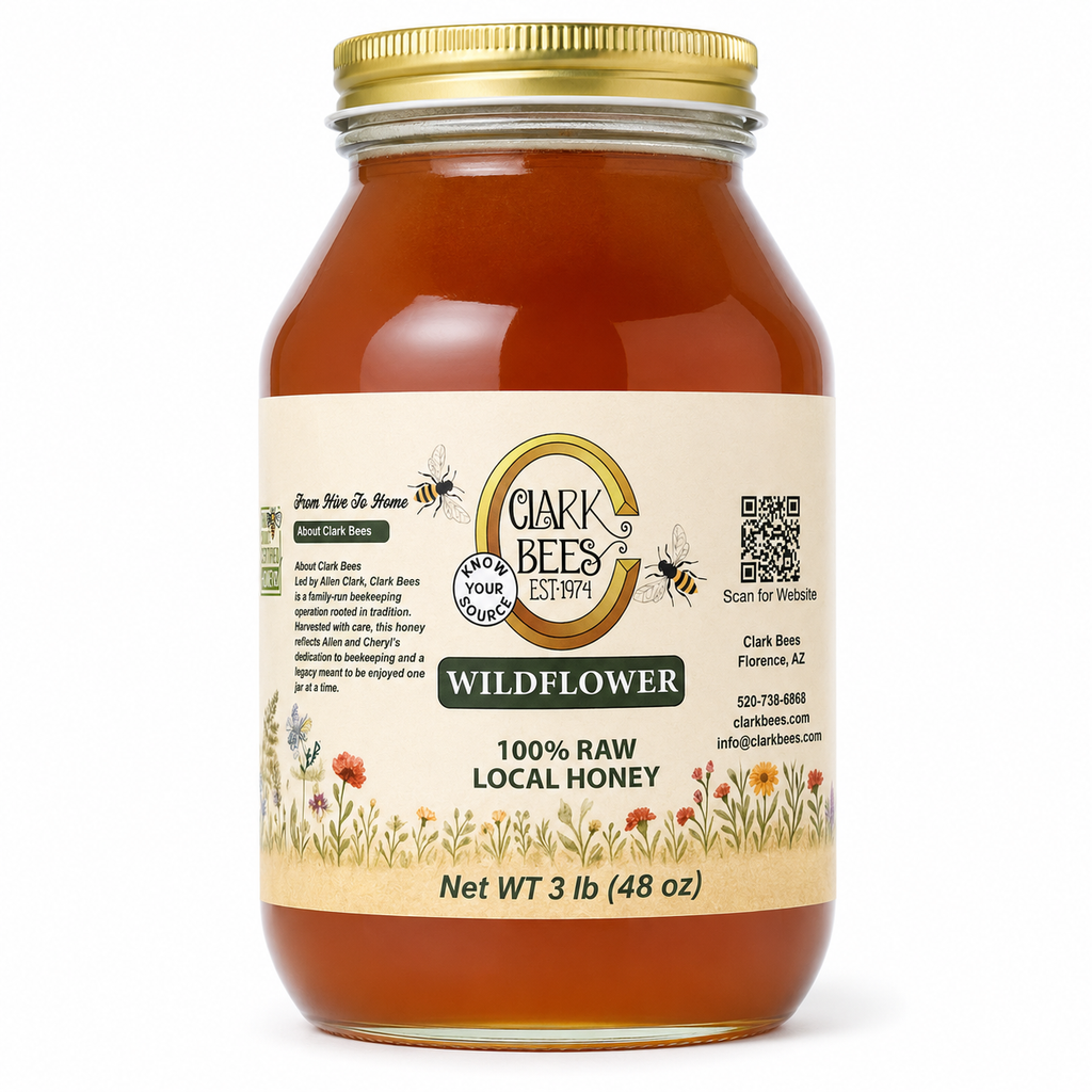 Raw Arizona Wildflower Honey –  Glass Round
