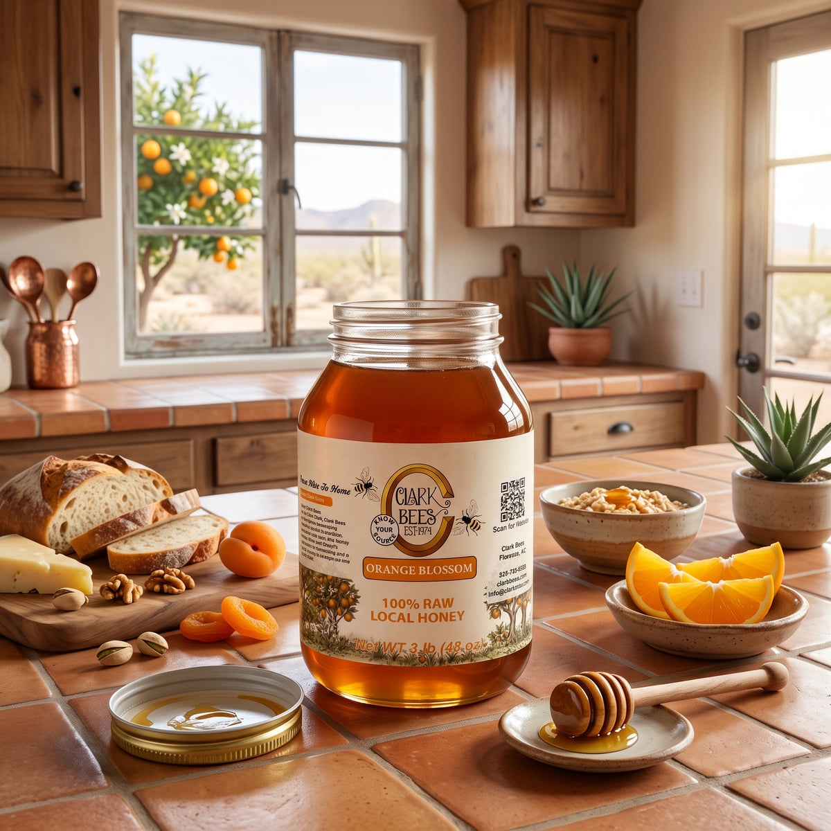 Raw Arizona Orange Blossom Honey –  Glass Round