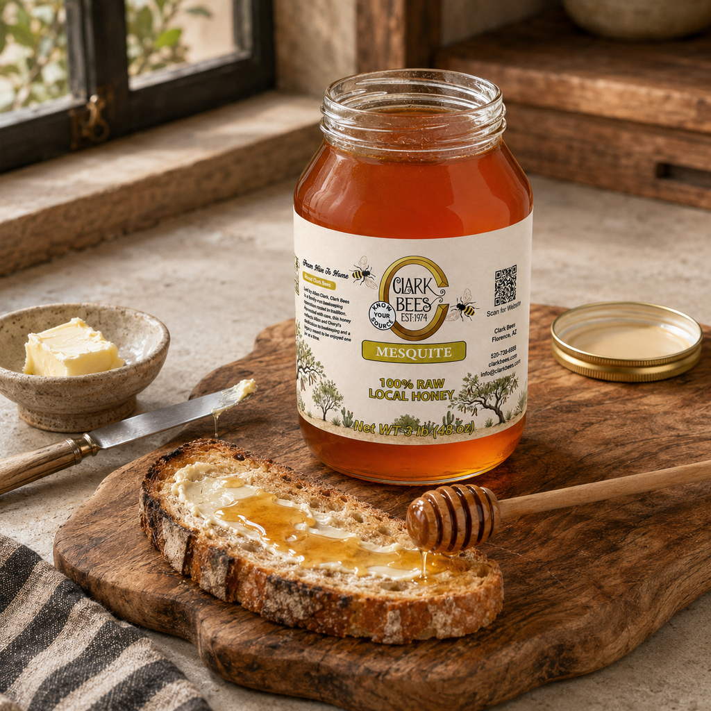 Raw Arizona Mesquite Honey –  Glass Round